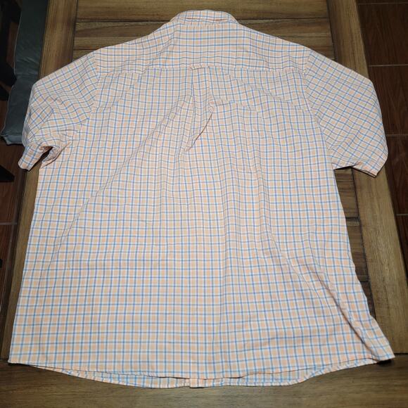 Saddlebred Big Man Wrinkle Free Orange Plaid Shirt w/ Front Pocket - Size 3X - Picture 3 of 5